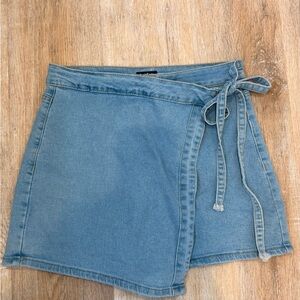 Bebe Light Blue Denim Skort